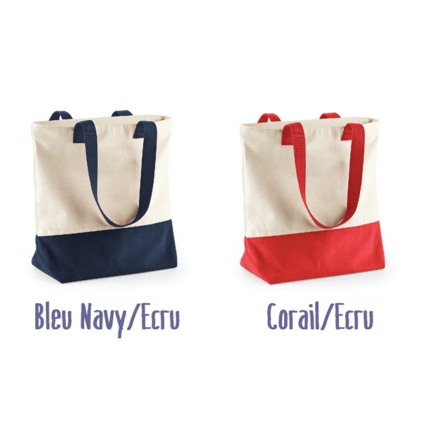 Coloris disponibles pour les sacs shopping zippés personnalisés